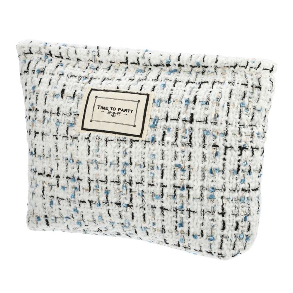 Woolen Large Capacity Makeup Pouch for Coin Foundations Lipsticks White